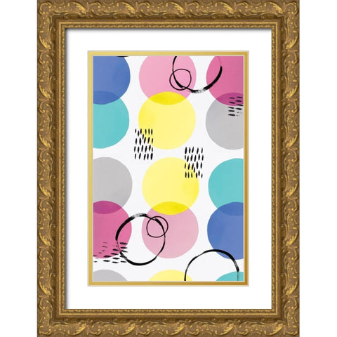 Colourful Wonders Gold Ornate Wood Framed Art Print with Double Matting by PI Studio
