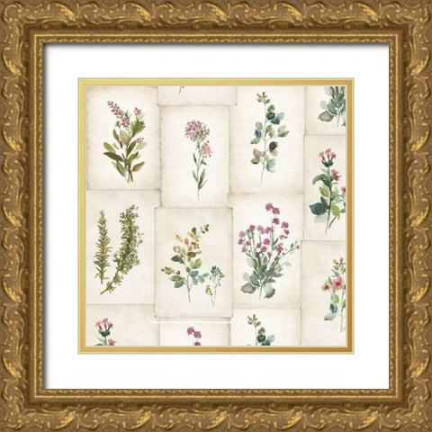 My Motherâ€™s Garden Gold Ornate Wood Framed Art Print with Double Matting by Pi Studio