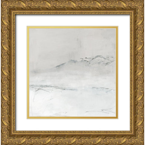 Mountains On A Winter Morning  Gold Ornate Wood Framed Art Print with Double Matting by PI Studio