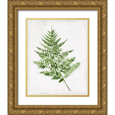 Fern Pressing II Gold Ornate Wood Framed Art Print with Double Matting by PI Studio