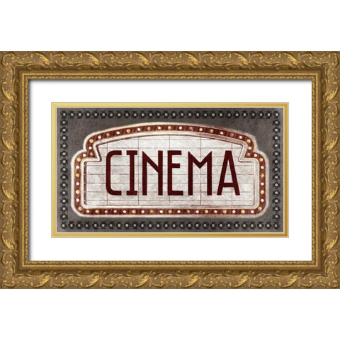 Cinema Gold Ornate Wood Framed Art Print with Double Matting by PI Studio