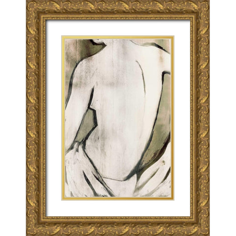 Nude Sepia II Gold Ornate Wood Framed Art Print with Double Matting by PI Studio
