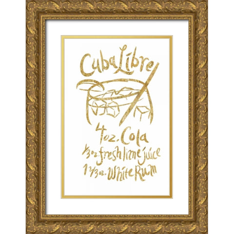 Cuba Libre gold Gold Ornate Wood Framed Art Print with Double Matting by PI Studio