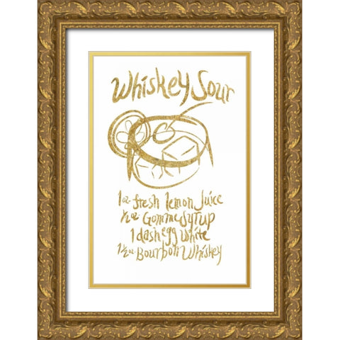 Whiskey sour Gold Gold Ornate Wood Framed Art Print with Double Matting by PI Studio