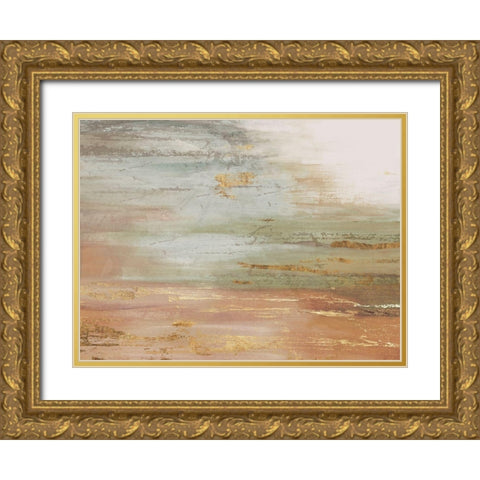 Gold and Blush Coast Gold Ornate Wood Framed Art Print with Double Matting by PI Studio