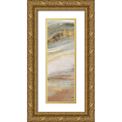 Gold Swirl I Gold Ornate Wood Framed Art Print with Double Matting by PI Studio