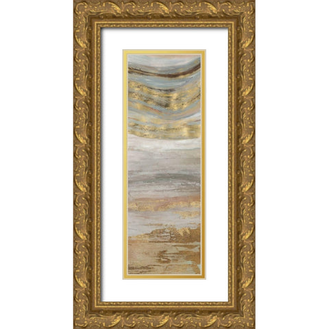 Gold Swirl II Gold Ornate Wood Framed Art Print with Double Matting by PI Studio