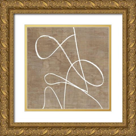 Swooping Lines  Gold Ornate Wood Framed Art Print with Double Matting by PI Studio
