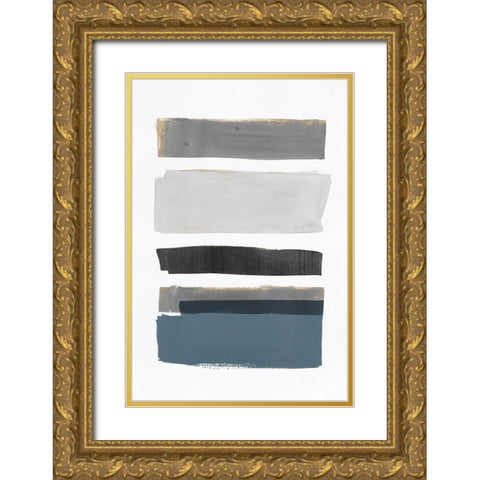 Striped TogetherÂ  Gold Ornate Wood Framed Art Print with Double Matting by PI Studio