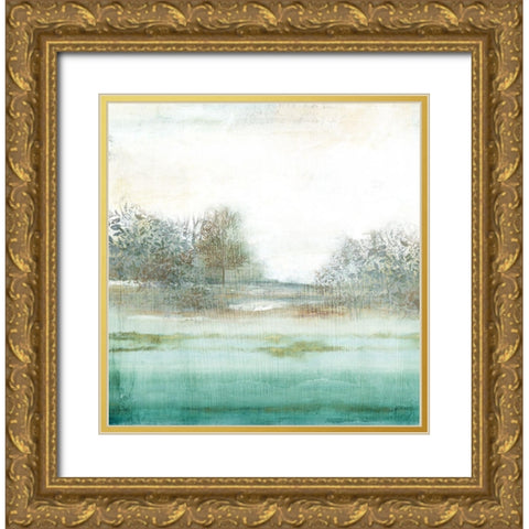 Azure Dreamland I  Gold Ornate Wood Framed Art Print with Double Matting by PI Studio