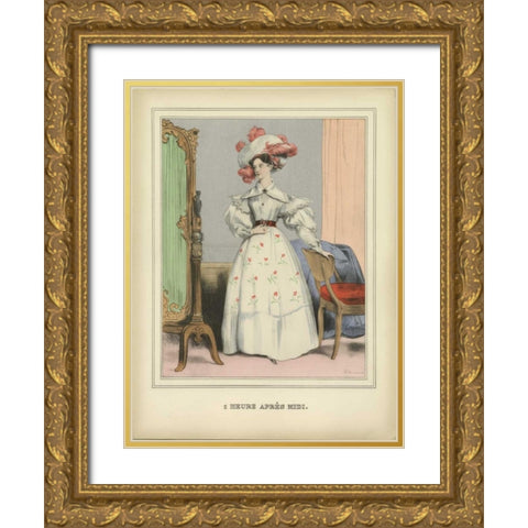 Vintage Woman Gold Ornate Wood Framed Art Print with Double Matting by PI Collection