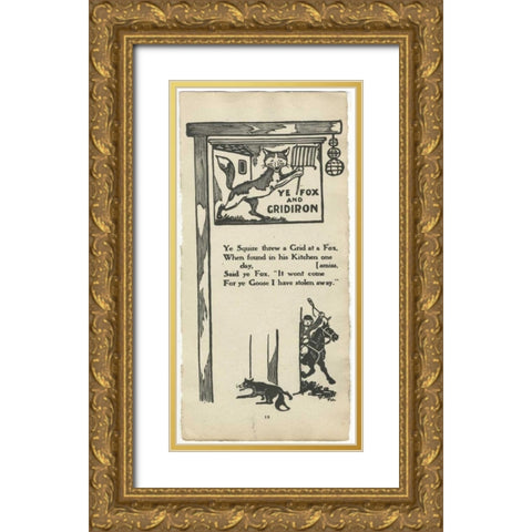 Fox Gold Ornate Wood Framed Art Print with Double Matting by PI Collection