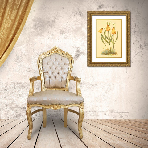 Fritillary Gold Ornate Wood Framed Art Print with Double Matting by PI Collection