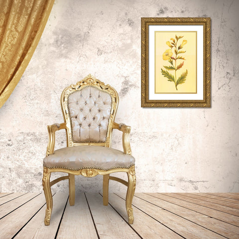 Yellow Fox Glove Gold Ornate Wood Framed Art Print with Double Matting by PI Collection