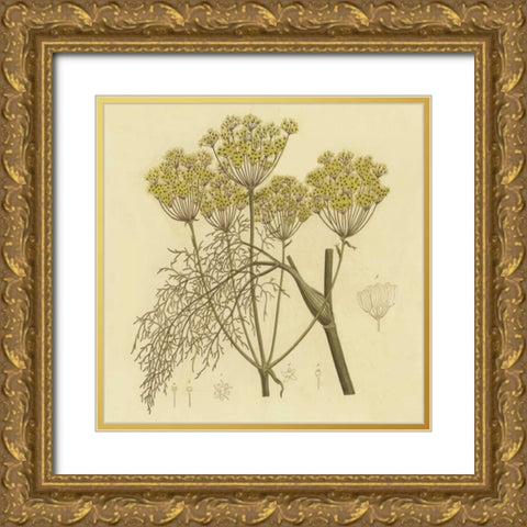 Yellow Weeds Gold Ornate Wood Framed Art Print with Double Matting by PI Collection