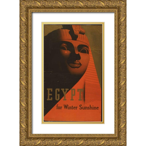 Egypt Gold Ornate Wood Framed Art Print with Double Matting by PI Collection