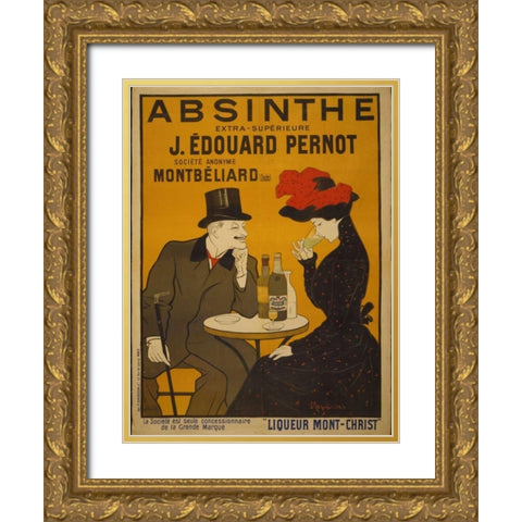 Absinthe Gold Ornate Wood Framed Art Print with Double Matting by PI Collection