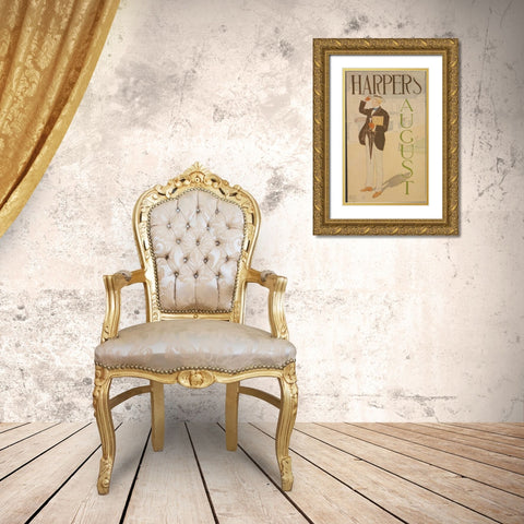 Harpers August Gold Ornate Wood Framed Art Print with Double Matting by PI Collection