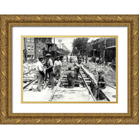 Dundas and Ossington Gold Ornate Wood Framed Art Print with Double Matting by PI Collection