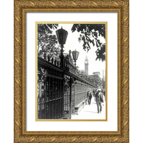 Walking Gold Ornate Wood Framed Art Print with Double Matting by PI Collection