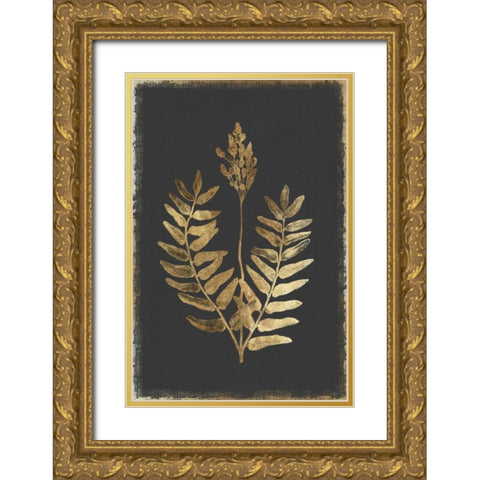 Flowering Fern Gold Ornate Wood Framed Art Print with Double Matting by PI Collection