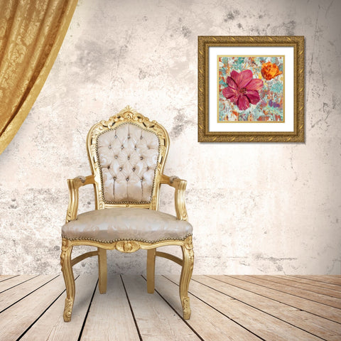 Flower Gathering II Gold Ornate Wood Framed Art Print with Double Matting by Kelly, Rea