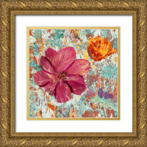 Flower Gathering II Gold Ornate Wood Framed Art Print with Double Matting by Kelly, Rea