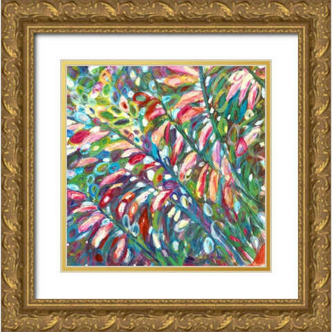 Colorful Bluebells Gold Ornate Wood Framed Art Print with Double Matting by Kelly, Rea