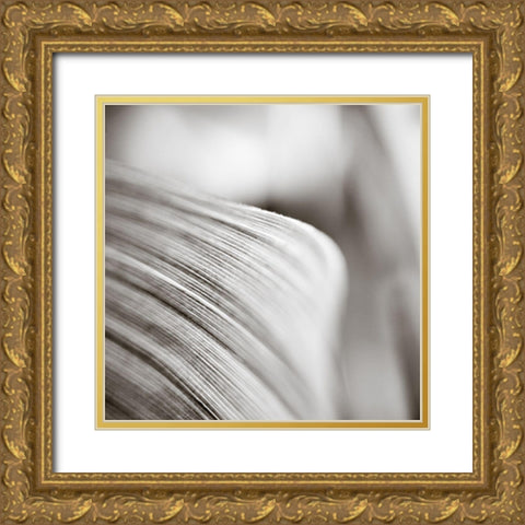 Wave Leaf III Gold Ornate Wood Framed Art Print with Double Matting by Cotter, Rick