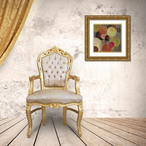 Magenta Bubbles I Gold Ornate Wood Framed Art Print with Double Matting by Reeves, Tom