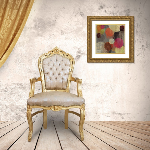 Magenta Bubbles II Gold Ornate Wood Framed Art Print with Double Matting by Reeves, Tom