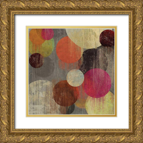 Magenta Bubbles II Gold Ornate Wood Framed Art Print with Double Matting by Reeves, Tom