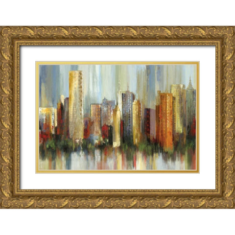 Metropolis Gold Ornate Wood Framed Art Print with Double Matting by Reeves, Tom