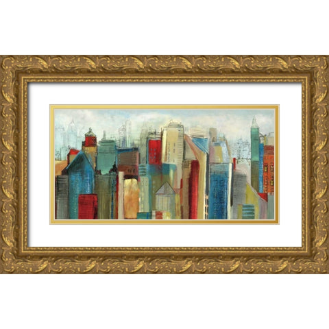 Sunlight City Gold Ornate Wood Framed Art Print with Double Matting by Reeves, Tom