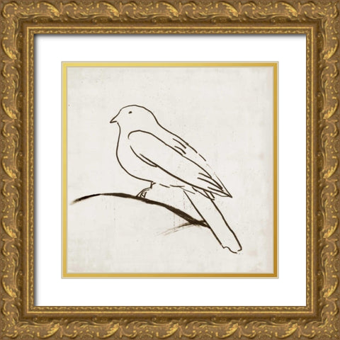 Bird I Gold Ornate Wood Framed Art Print with Double Matting by Reeves, Tom