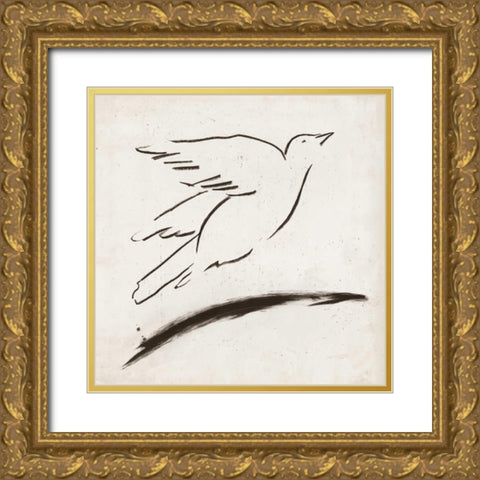 Bird II Gold Ornate Wood Framed Art Print with Double Matting by Reeves, Tom
