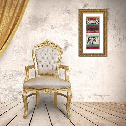Nouveau II- Mini Gold Ornate Wood Framed Art Print with Double Matting by Reeves, Tom