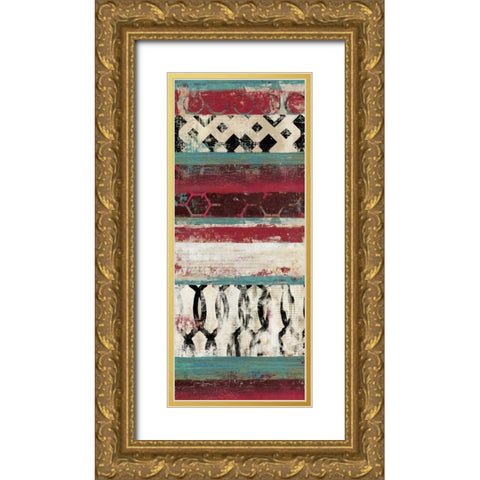 Nouveau II- Mini Gold Ornate Wood Framed Art Print with Double Matting by Reeves, Tom