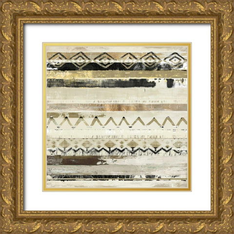 African Patchwork I Gold Ornate Wood Framed Art Print with Double Matting by Reeves, Tom