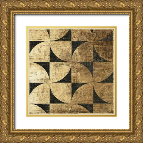 Art Deco V Gold Ornate Wood Framed Art Print with Double Matting by Reeves, Tom