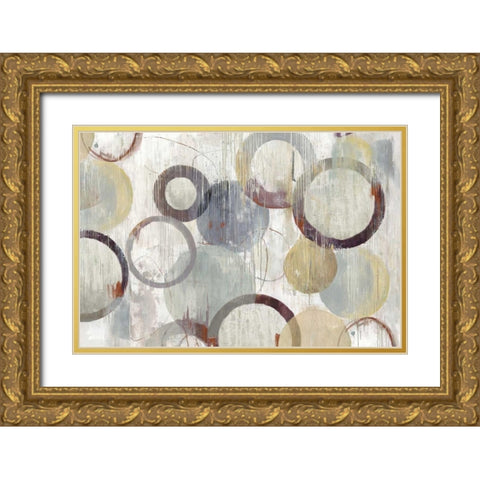 Distressed Rings III Gold Ornate Wood Framed Art Print with Double Matting by Reeves, Tom