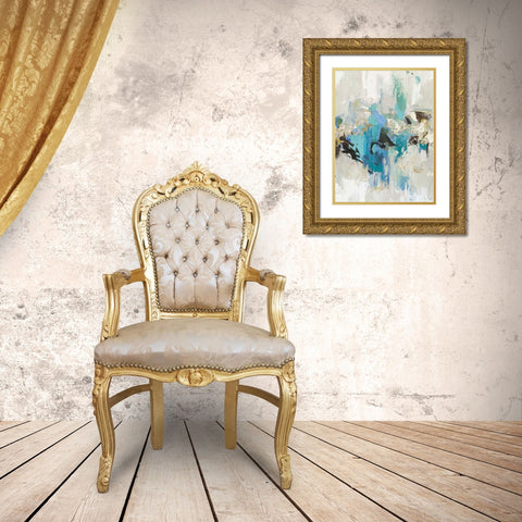 Blue Silver I Gold Ornate Wood Framed Art Print with Double Matting by Reeves, Tom