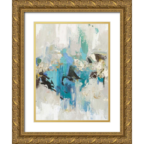 Blue Silver I Gold Ornate Wood Framed Art Print with Double Matting by Reeves, Tom