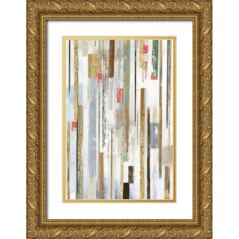 Linear Lines Gold Ornate Wood Framed Art Print with Double Matting by Reeves, Tom