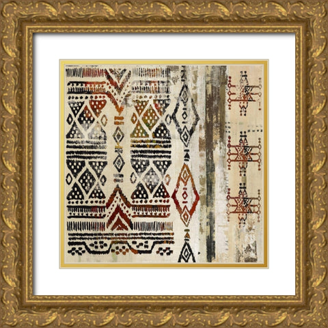 African Patterning III  Gold Ornate Wood Framed Art Print with Double Matting by Reeves, Tom