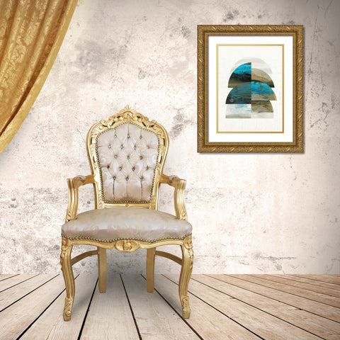 Geometric Tide II Gold Ornate Wood Framed Art Print with Double Matting by Reeves, Tom