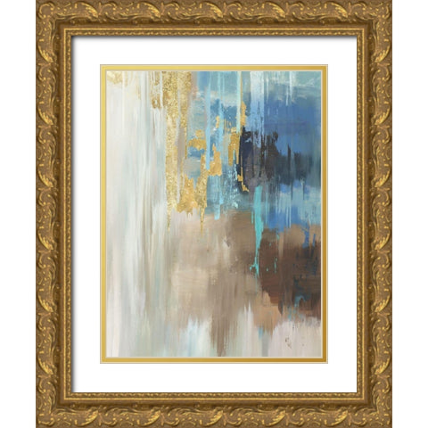 Flurry Gold Ornate Wood Framed Art Print with Double Matting by Reeves, Tom