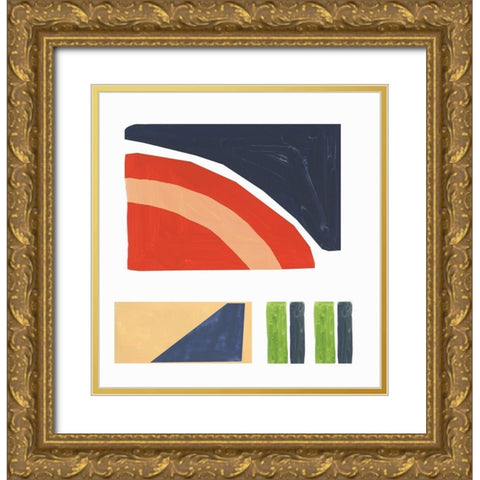 Geometric Games I Gold Ornate Wood Framed Art Print with Double Matting by Reeves, Tom