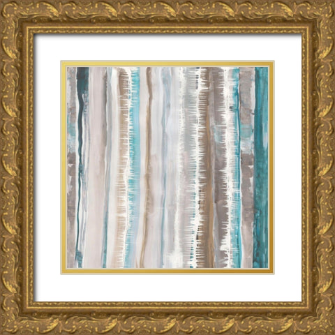 Fields of Bluebells Gold Ornate Wood Framed Art Print with Double Matting by Reeves, Tom