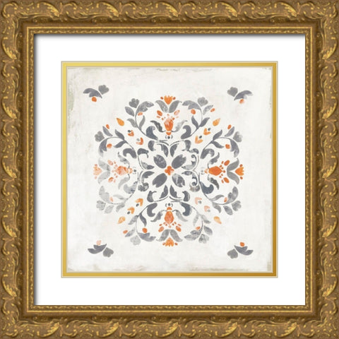 Morrocan Coral I  Gold Ornate Wood Framed Art Print with Double Matting by Reeves, Tom